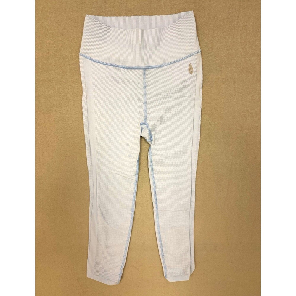 Free People Movement High Rise Ribbed Leggings Light Blue Women's M 27"